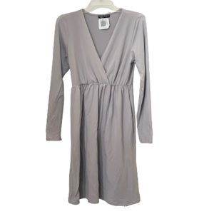 Long sleeve v-neck soft knit dress M